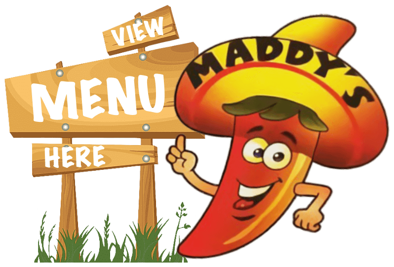 Maddy's jalapeno next to a sign that says View Menu Here